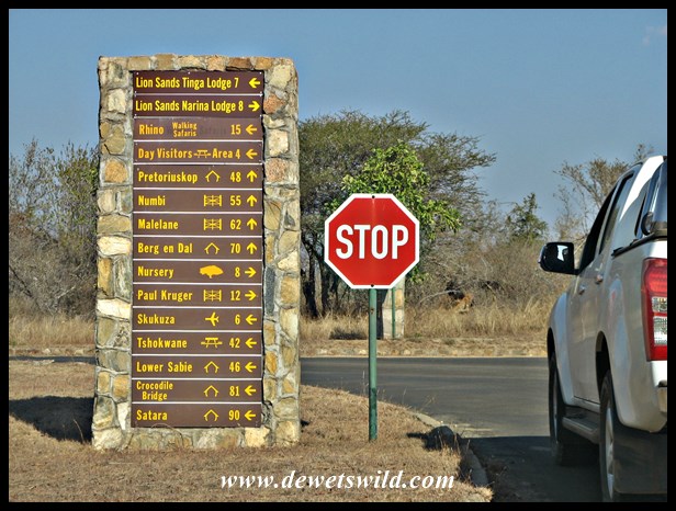 Road signpost at Skukuza