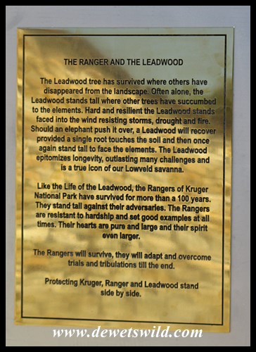 Rangers Monument at Kruger Gate