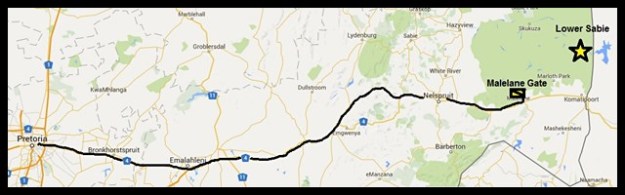 The route from Pretoria to Malelane